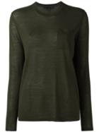 Alexander Wang Crew Neck Jumper, Women's, Size: Medium, Green, Silk/merino