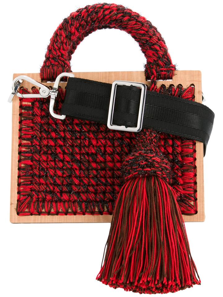 711 Juliete St. Barts Macramé Crossbody Bag - Red