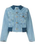 Aries Collarless Denim Jacket, Women's, Size: 2, Blue, Cotton