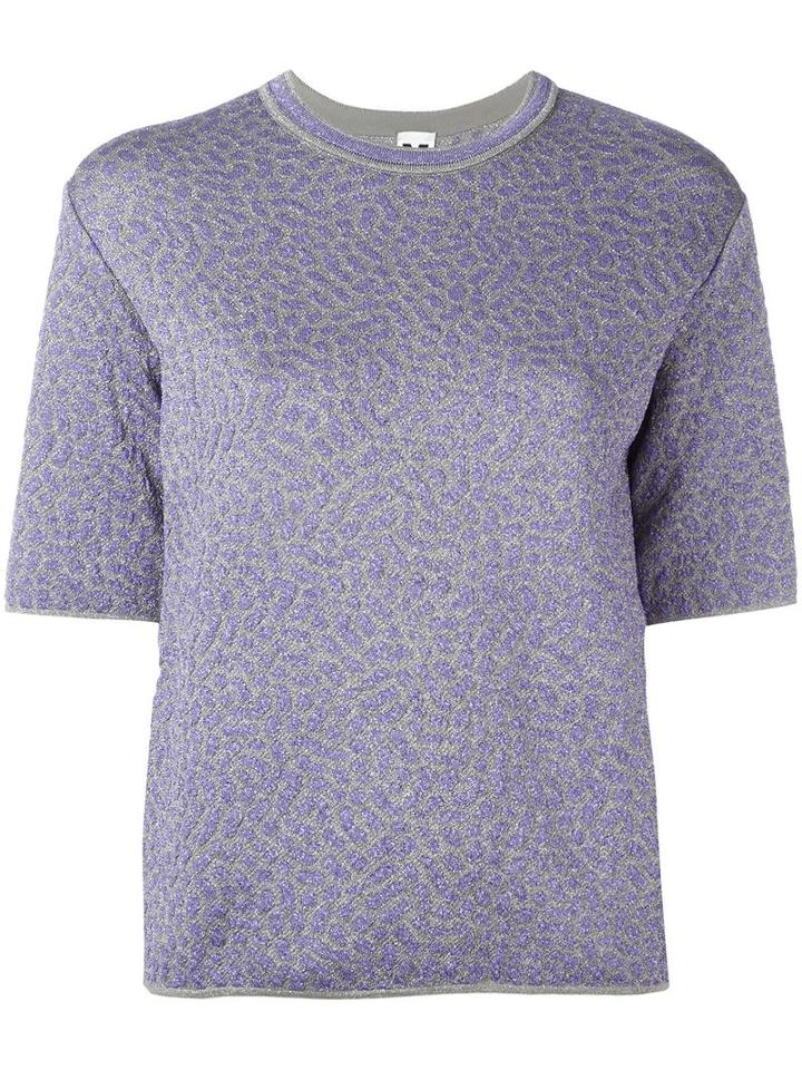 M Missoni Metallic Motif Knitted T-shirt, Women's, Size: 40, Pink/purple, Polyamide/metallic Fibre