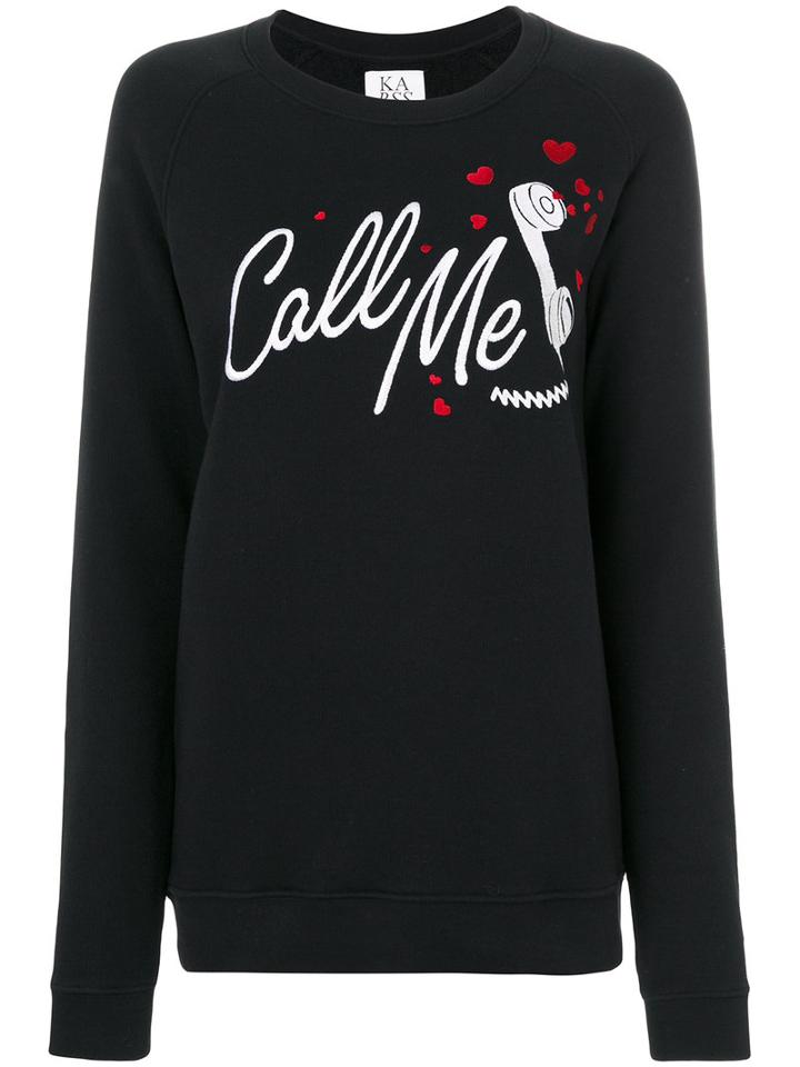 Zoe Karssen - Call Me Sweatshirt - Women - Cotton/polyester - S, Black, Cotton/polyester