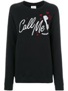 Zoe Karssen - Call Me Sweatshirt - Women - Cotton/polyester - S, Black, Cotton/polyester