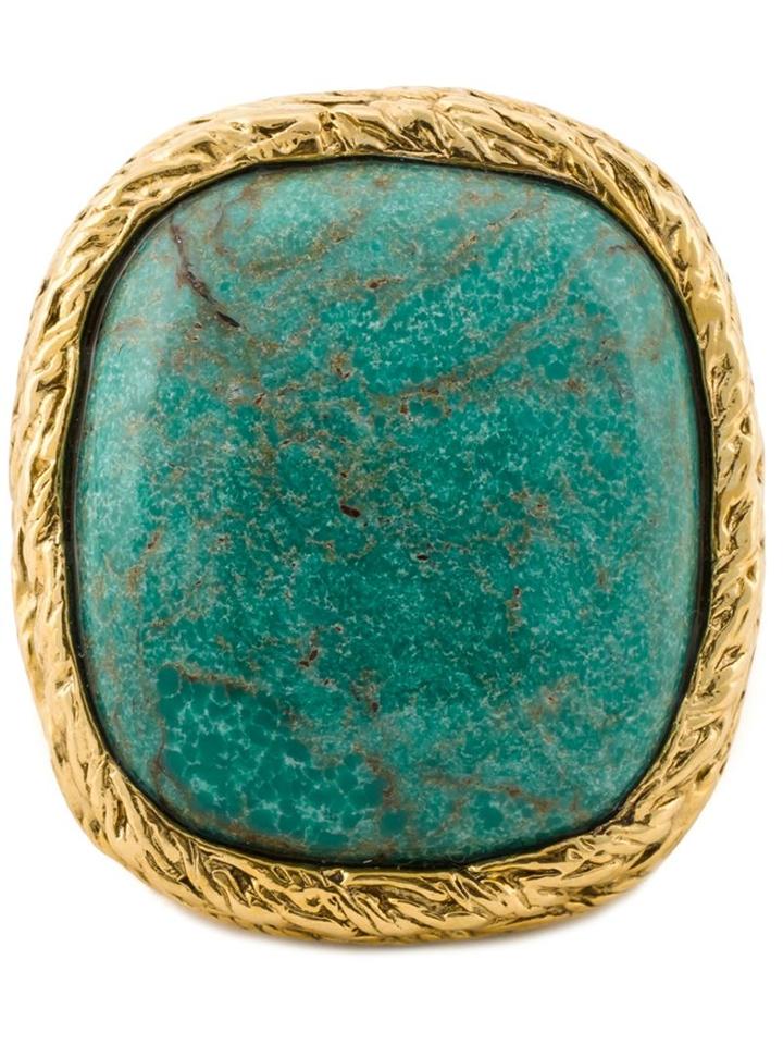 Aurelie Bidermann Miki Dora Signet Ring, Women's, Size: 56, Metallic, Gold Plated Brass