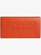 Burberry Embossed Leather Continental Wallet - Yellow & Orange