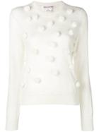 Comme Des Garçons Girl Pompom Knit Jumper - White