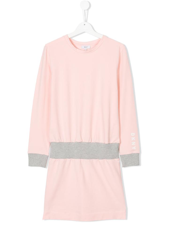 Dkny Kids Logo Print Dress - Pink & Purple