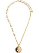 Versace Embellished Medusa Head Necklace - Gold