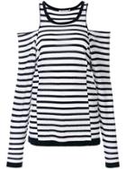 Alexander Wang Dropped Shoulders Striped Knit Top - White