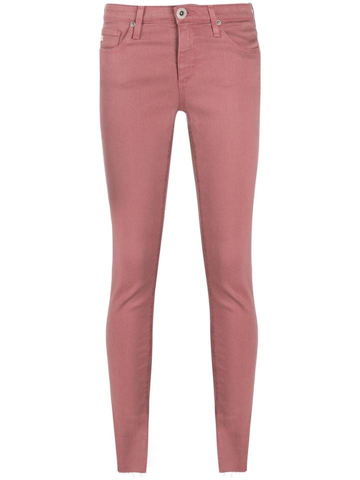 Ag Jeans Mid-rise Skinny Jeans - Pink