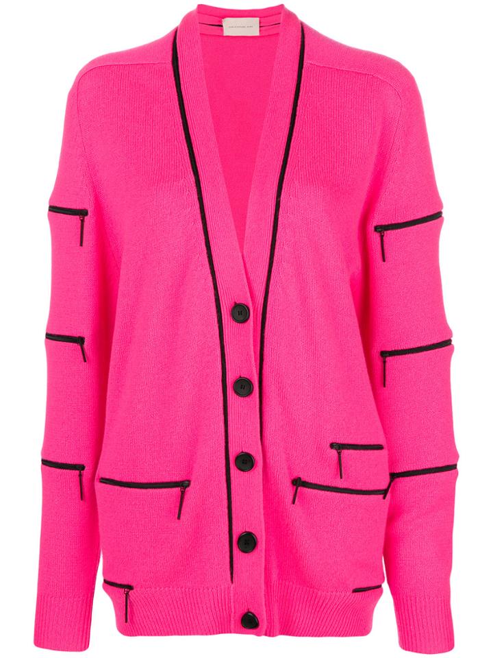 Christopher Kane Slash Cardigan - Pink & Purple