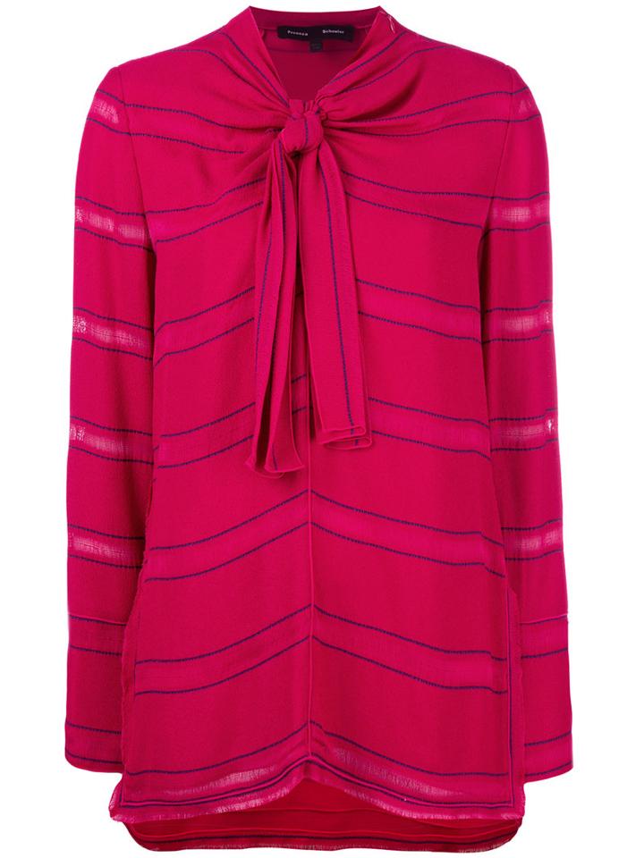 Proenza Schouler - Pussybow Blouse - Women - Silk/acetate/viscose - 8, Women's, Pink/purple, Silk/acetate/viscose