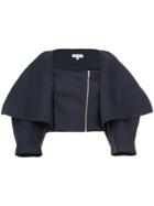 Delpozo Cropped Jacket With Exaggerated Lapels - Blue