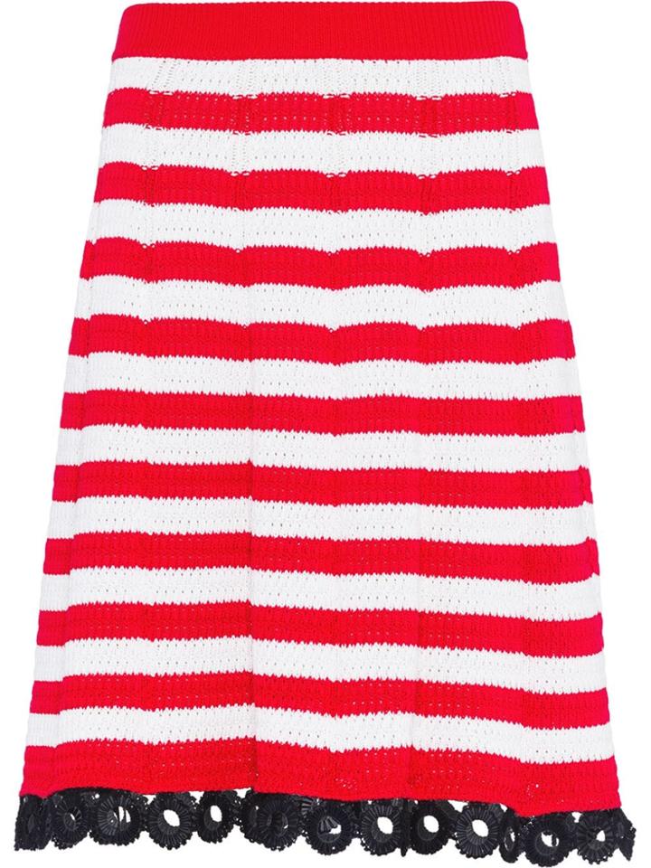 Miu Miu Crochet Straight Skirt - Red