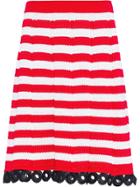 Miu Miu Crochet Straight Skirt - Red