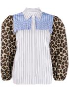 Msgm Mixed Print Puff-sleeve Shirt - White