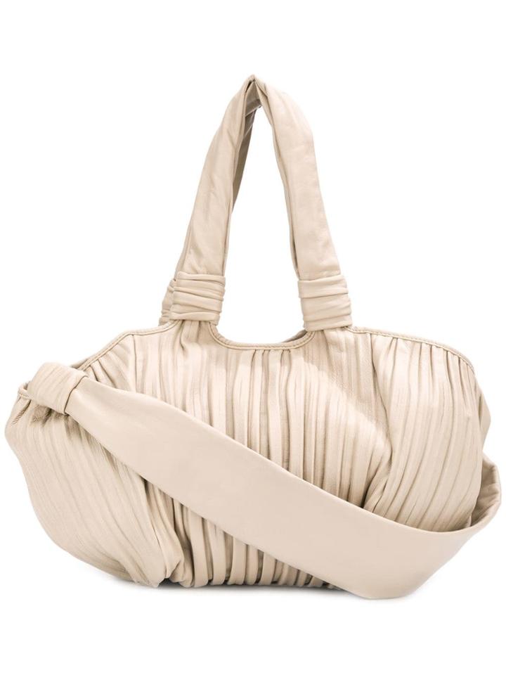 Max Mara Pleated Nappa Shopper - Neutrals
