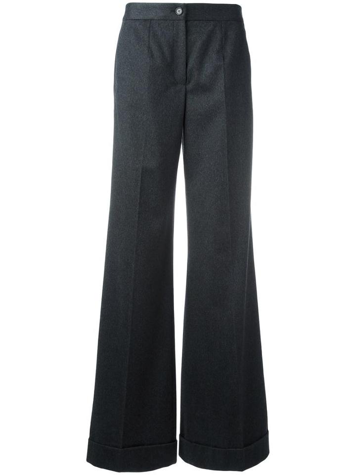 Dolce & Gabbana Flared Trousers, Women's, Size: 44, Grey, Cashmere