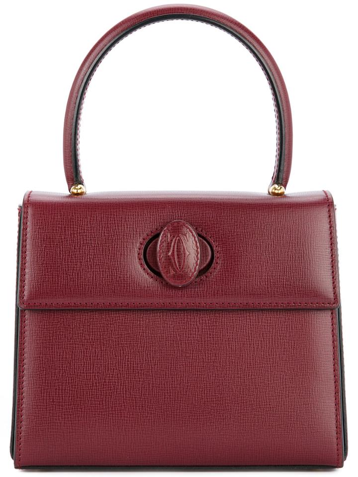Cartier Vintage Logos Hand Bag - Red