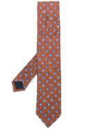 Corneliani Embroidered Woven Tie - Brown