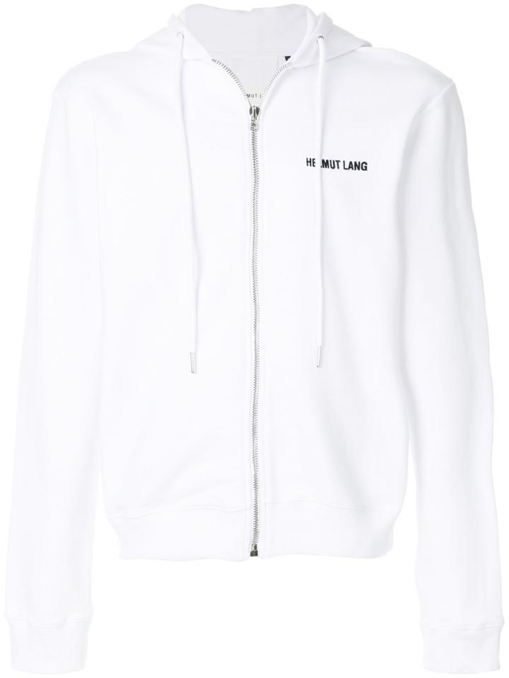 Helmut Lang Logo Zipped Hoodie - White