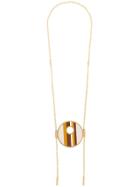 Marni Circle Striped Necklace - Gold
