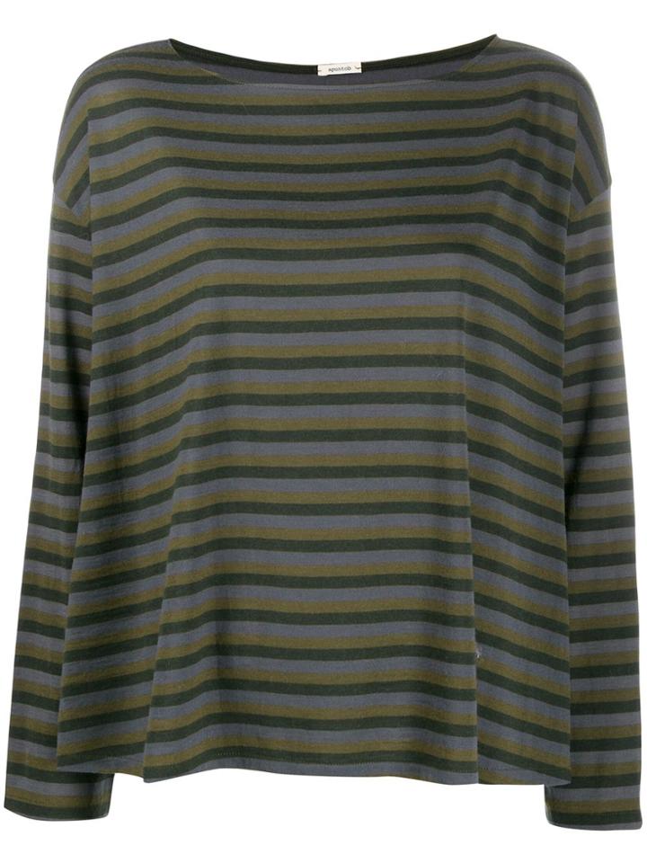Apuntob Striped Pattern Top - Green