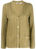 Céline Vintage Braided Detailing Cardigan - Green