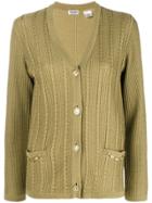 Céline Vintage Braided Detailing Cardigan - Green