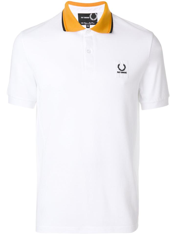 Raf Simons X Fred Perry Contrast-collar Polo Shirt - White