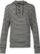 Yohji Yamamoto Striped Hoodie, Men's, Size: 1, Black, Wool
