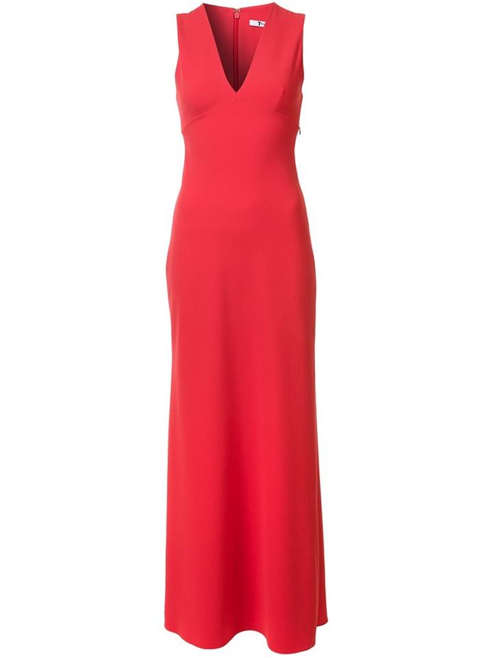 T By Alexander Wang Sleeveless Maxi Dress, Women's, Size: 2, Red, Polyester