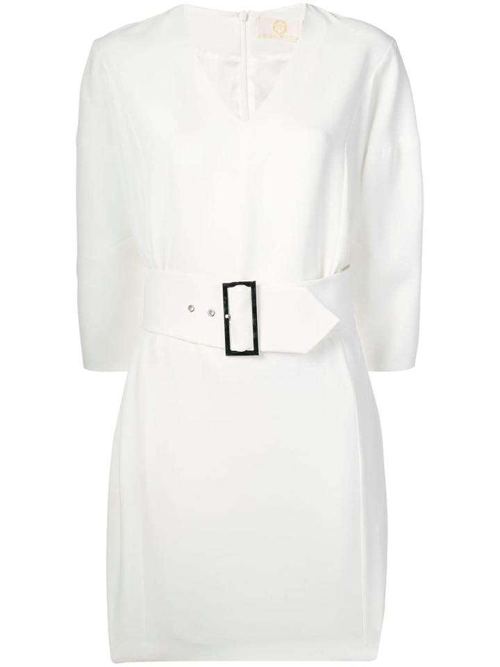 Sara Battaglia Belted Dress - White