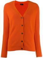 Joseph Ribbed Knit V-neck Cardigan - Orange
