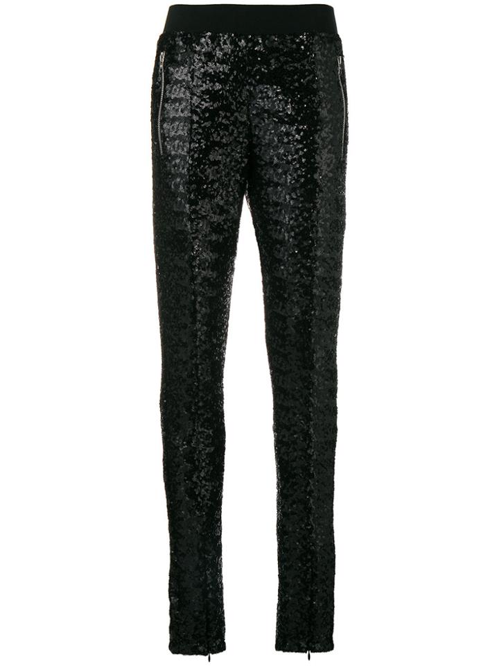 Amen Sequined Slim Trousers - Black