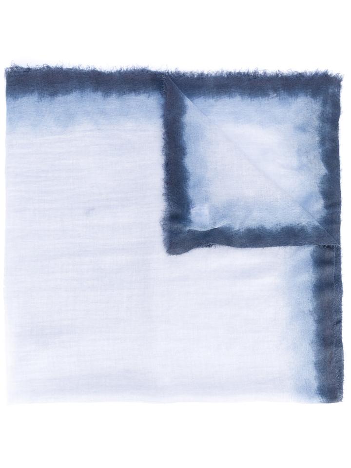 Faliero Sarti - Frayed Scarf - Women - Modal/virgin Wool - One Size, Blue, Modal/virgin Wool