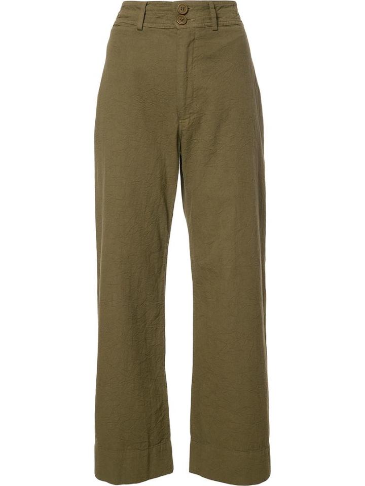 Apiece Apart Wide Leg Pants, Women's, Size: 4, Green, Cotton