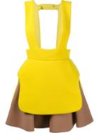 Delpozo Layered Bicolour Pinafore, Women's, Size: 36, Yellow/orange, Acetate/viscose/virgin Wool