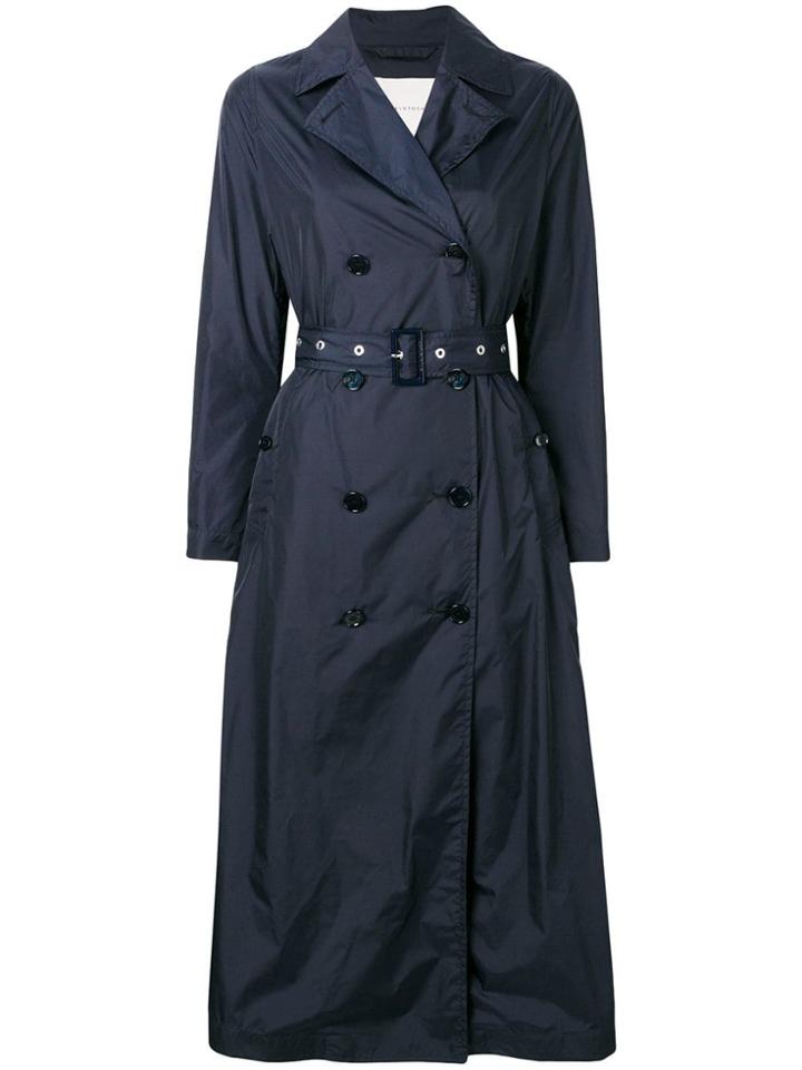 Mackintosh Navy Nylon Long Trench Coat Lm-091b - Blue