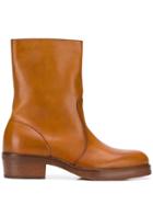 Ymc Mid-calf Zip-up Boots - Brown