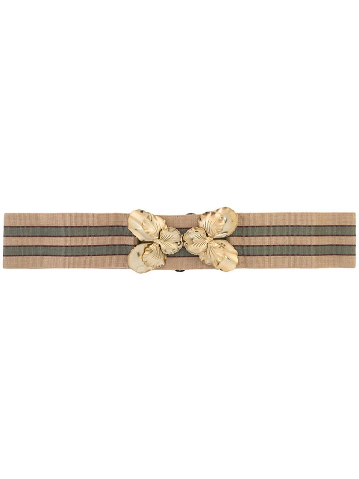 No21 Flower Plaque Belt - Brown