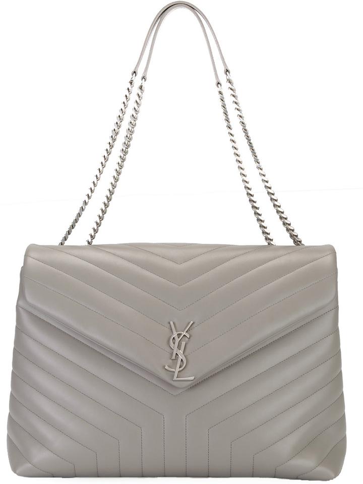 Saint Laurent - Monogram Envelope Shoulder Bag - Women - Leather - One Size, Women's, Grey, Leather