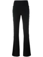 Norma Kamali 'side Snap' Flared Trousers, Women's, Size: Medium, Black, Polyester/spandex/elastane