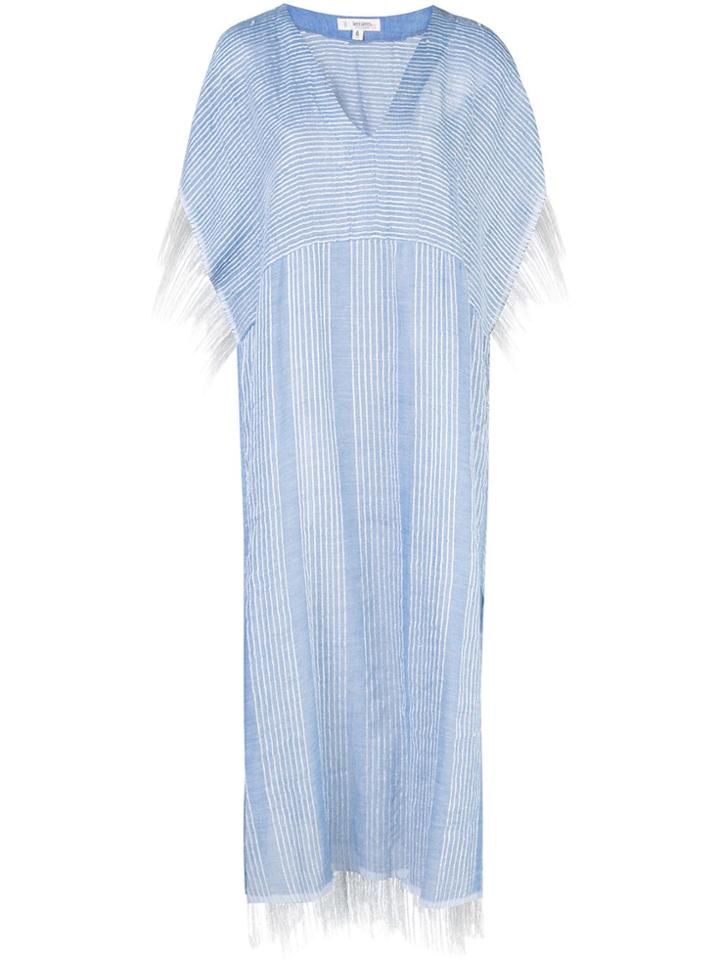 Lemlem Zinab Fringed Kaftan Dress - Blue