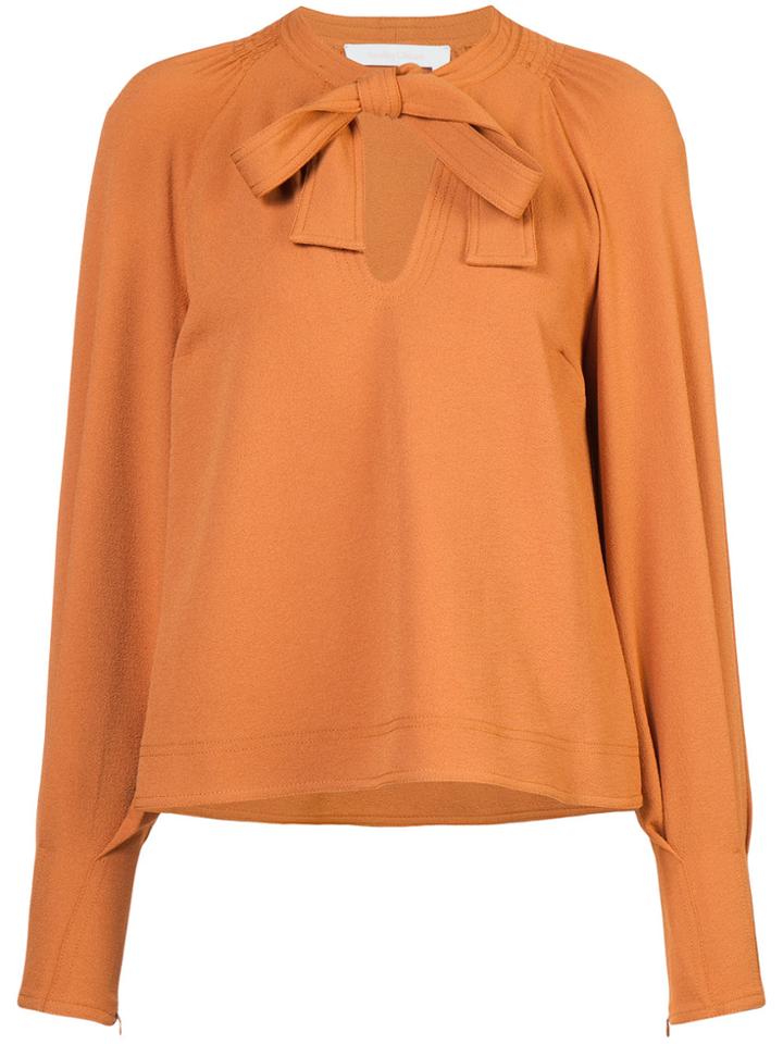See By Chloé Bow Keyhole Blouse - Yellow & Orange