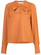 See By Chloé Bow Keyhole Blouse - Yellow & Orange