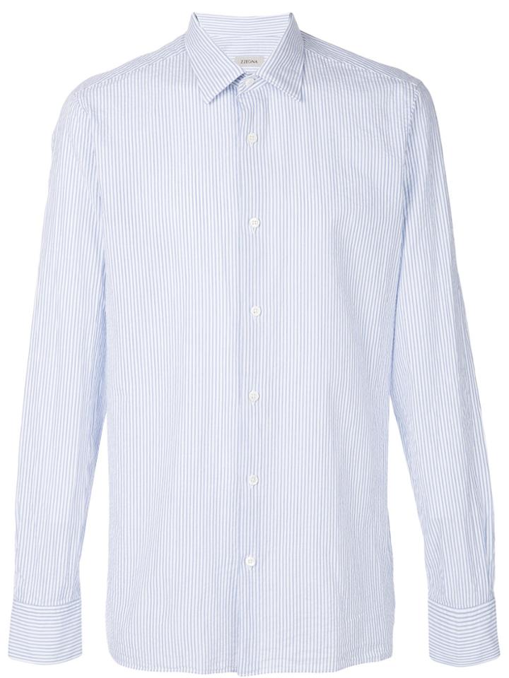 Z Zegna Pinstripe Shirt - Blue