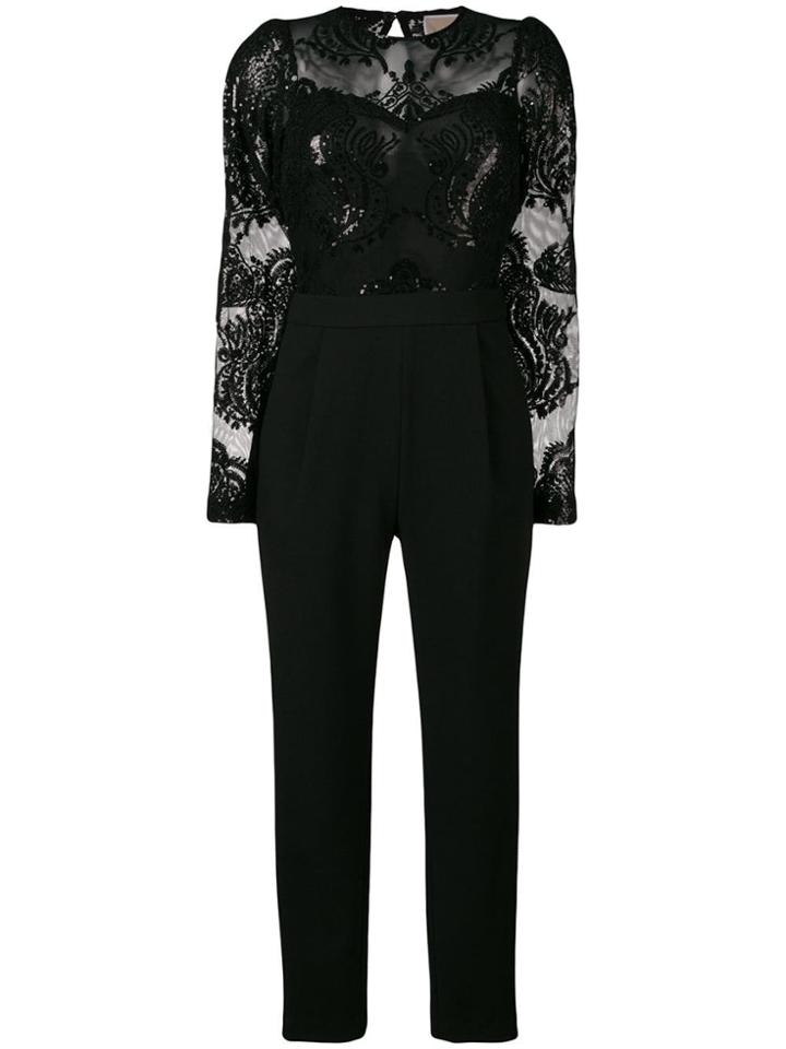 Michael Michael Kors Sequin Embroidered Jumpsuit - Black