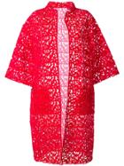 Gianluca Capannolo Laser Cut Midi Coat - Red