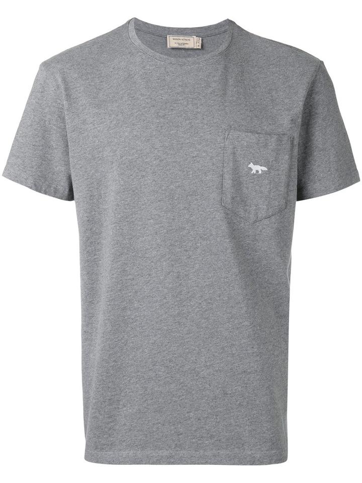 Maison Kitsuné - Chest Pocket T-shirt - Men - Cotton - L, Grey, Cotton
