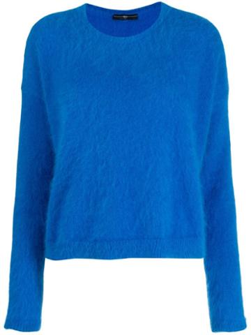 High By Claire Campbell Fuzzy Sweatshirt - Blue